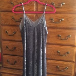 Midi Crushed Velvet Slip Dress